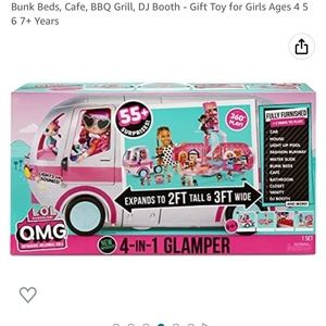 LOL Surprise OMG 4-in-1 Glamper Fashion Camper W/55 Surprises Metallic S…